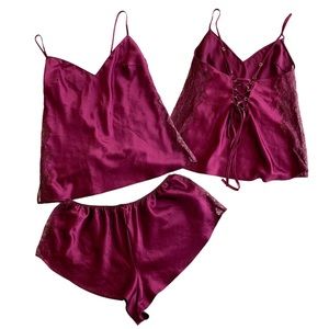 Victoria’s Secret Plum Satin Cami + Short Set